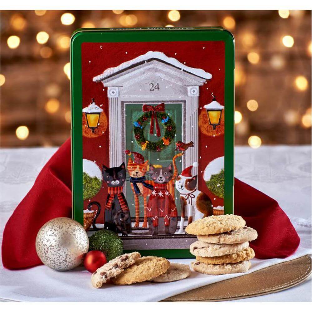 Grandma Wilds Snowy Cats On Doorstep Biscuit Tin 300g